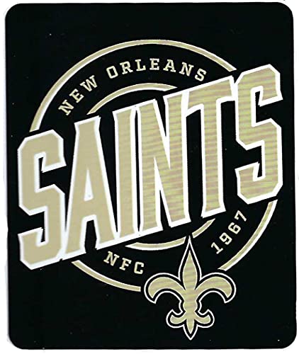 NORTHWEST NFL New Orleans Saints Fleece Throw Blanket, 50" x 60", Campaign - 757 Sports Collectibles