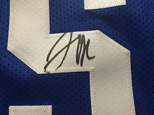 Framed Autographed/Signed Jahlil Okafor 33x42 Duke Blue College Basketball Jersey JSA COA - 757 Sports Collectibles