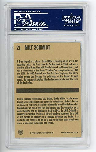 Milt Schmidt 1994 Parkhurst Missing Link Autographed Card #21 - PSA/DNA - 757 Sports Collectibles