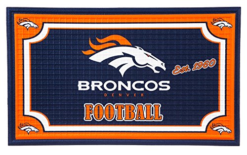 Team Sports America NFL Denver Broncos Embossed Outdoor-Safe Mat - 30" W x 18" H Durable Non Slip Floormat for Football Fans - 757 Sports Collectibles