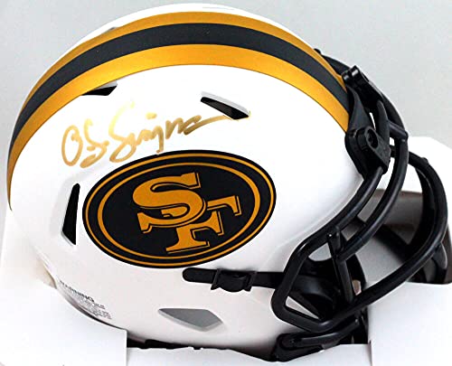 OJ Simpson Autographed Buffalo Bills Lunar Speed Mini Helmet- JSA W Gold - 757 Sports Collectibles