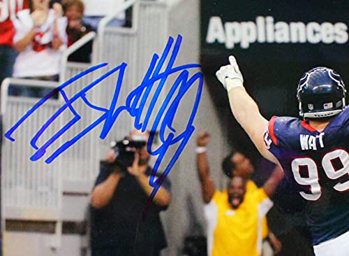 JJ Watt Autographed Houston Texans 8x10 Back View Horizontal Photo- JSA W Auth Blue - 757 Sports Collectibles