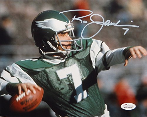 Ron Jaworski Autographed White Eagles 8x10 Up Close Passing Photo- JSA Auth