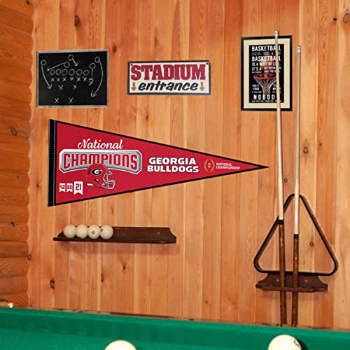 Georgia Bulldogs College Football 3 Time National Champions Pennant Banner Flag - 757 Sports Collectibles