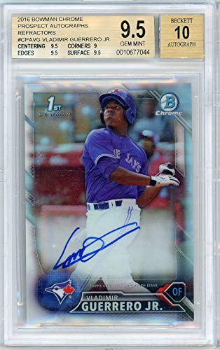 Vladimir Guerrero 2016 Bowman Chrome Refractor Rookie Autograph 067/499 BGS 9.5 - 757 Sports Collectibles