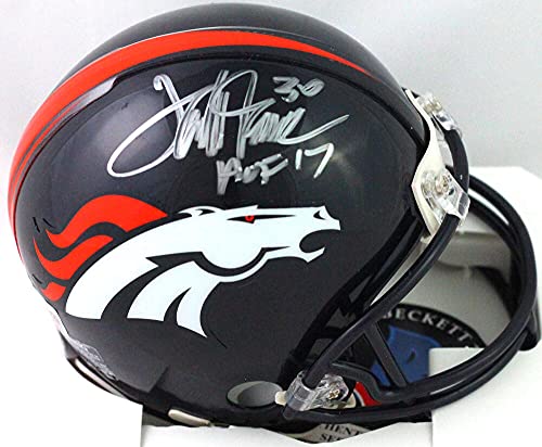 Terrell Davis Autographed Denver Broncos Mini Helmet W/HOF- Beckett W Silver - 757 Sports Collectibles