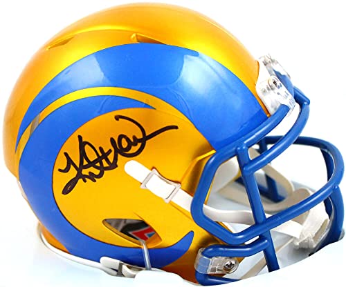 Kurt Warner Autographed St. Louis Rams Flash Speed Mini Helmet-Beckett W Hologram Black - 757 Sports Collectibles