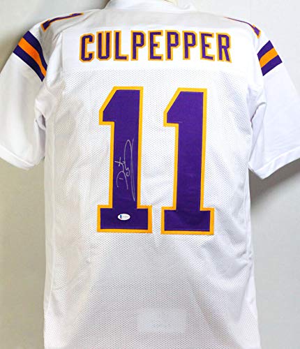 Daunte Culpepper Autographed White Pro Style Jersey- Beckett Witness Authentication L1 - 757 Sports Collectibles