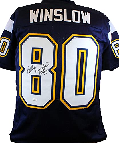 Kellen Winslow Autographed Blue Pro Style Jersey w/HOF - JSA W Auth 8 - 757 Sports Collectibles