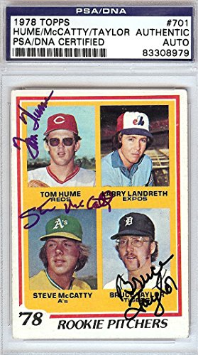 Bruce Taylor, Tom Hume & Steve McCatty Autographed 1978 Topps Rookie Card #701 PSA/DNA #83308979