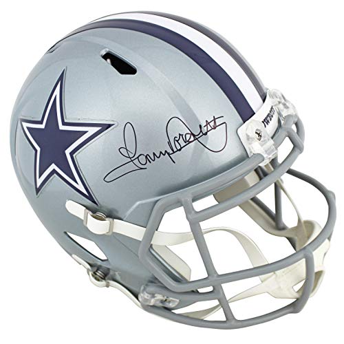 Cowboys Tony Dorsett Signed Silver Full Size Speed Rep Helmet BAS Witnessed - 757 Sports Collectibles