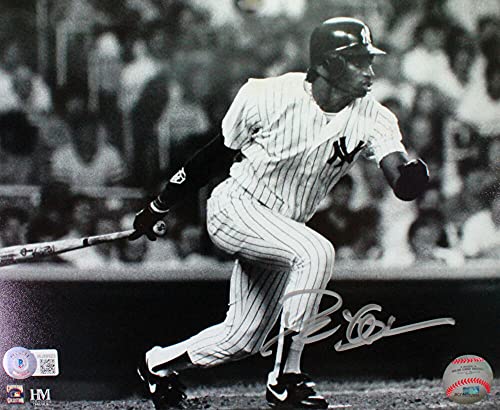 Deion Sanders Autographed NY Yankees 8x10 B&W Swinging Photo-Beckett W Holo - 757 Sports Collectibles