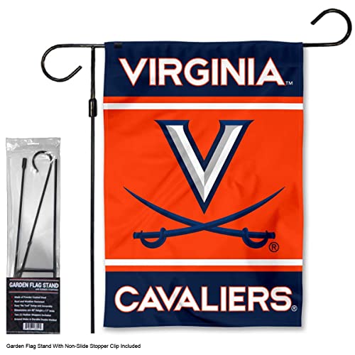 Virginia Cavaliers Garden Banner Flag with Flag Pole Stand Set - 757 Sports Collectibles