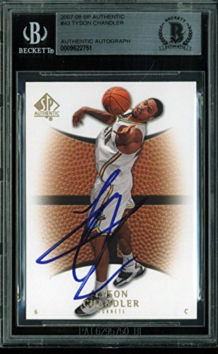 Hornets Tyson Chandler Authentic Signed Card 2007 SP Authentic #43 BAS Slabbed - 757 Sports Collectibles