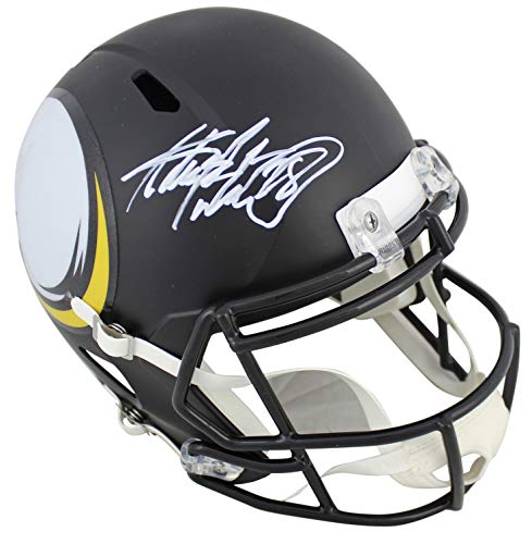 Vikings Adrian Peterson Signed Amp Full Size Speed Rep Helmet BAS Witnessed - 757 Sports Collectibles