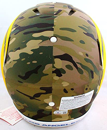 Kurt Warner Signed Rams Authentic Camo Speed F/S Helmet 2Insc- Beckett W B/W - 757 Sports Collectibles