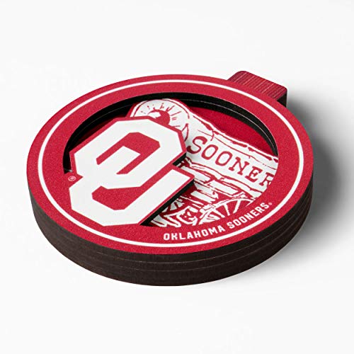 YouTheFan NCAA Oklahoma Sooners 3D Logo Series Ornament, team colors - 757 Sports Collectibles