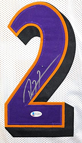 Ray Lewis Autographed White Pro Style STAT2 Jersey - Beckett W Auth 2 - 757 Sports Collectibles