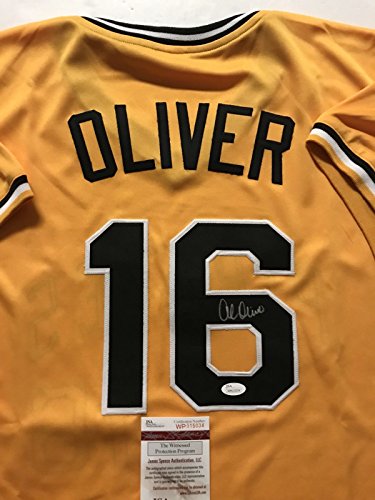 Autographed/Signed Al Oliver Pittsburgh Yellow Baseball Jersey JSA COA