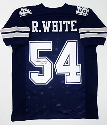 Randy White Autographed Blue Dbl Stitch Pro Style Jersey w/ HOF - JSA W Auth 5