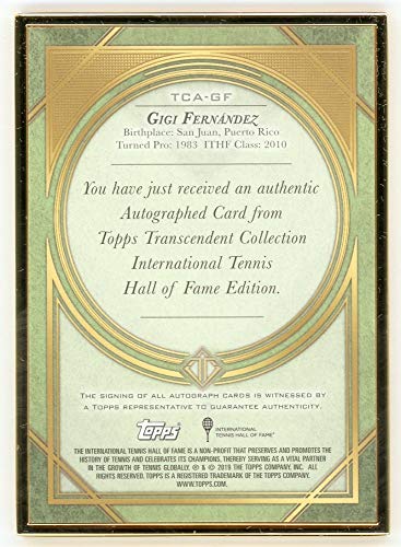 Gigi Fernandez 2020 Topps Transcendent Tennis Autographed Card 4/5 - 757 Sports Collectibles