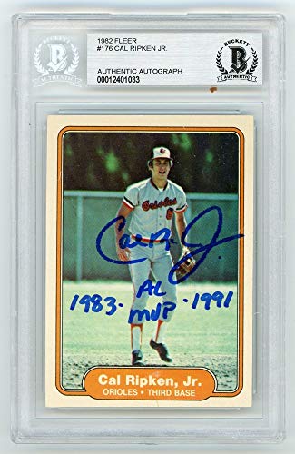 Cal Ripken Jr AL MVP 1982 Fleer Autographed Card #176 - BAS - 757 Sports Collectibles