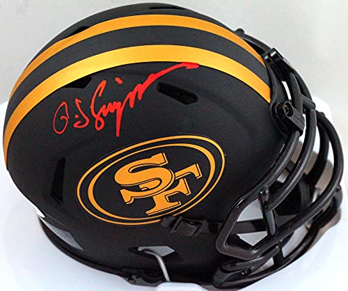 OJ Simpson Autographed Buffalo Bills Eclipse Mini Helmet- JSA W Red - 757 Sports Collectibles