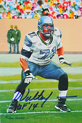 Walter Jones Signed Philadelphia Eagles Goal Line Art Card w/HOF- Beckett Blue - 757 Sports Collectibles