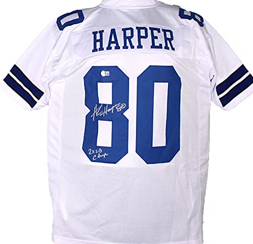 Alvin Harper Autographed White Pro Style Jersey w/SB champs-Beckett W Hologram Silver - 757 Sports Collectibles