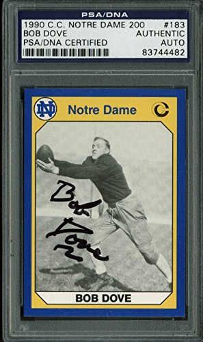 Bob Dove Authentic Signed Card 1990 C.C. Notre Dame 200 #183 PSA/DNA Slabbed - 757 Sports Collectibles