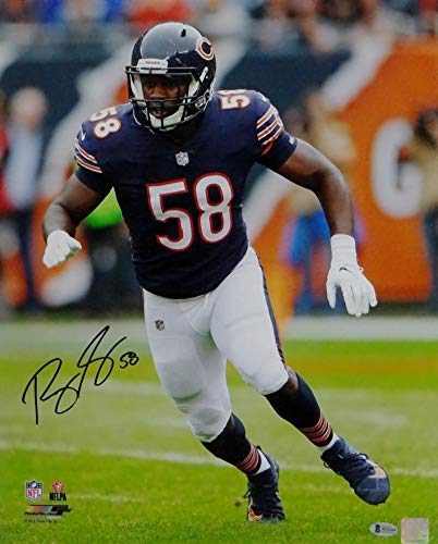 Roquan Smith Autographed Chicago Bears 16x20 PF Photo Running Left - Beckett Auth Black - 757 Sports Collectibles