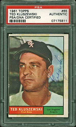 White Sox Ted Kluszewski Authentic Signed 1961 Topps #65 Card PSA/DNA Slabbed - 757 Sports Collectibles