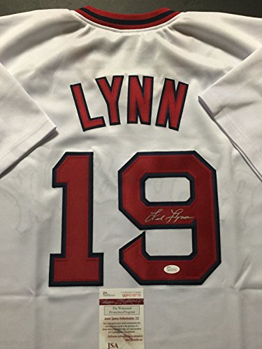 Autographed/Signed Fred Lynn Boston White Baseball Jersey JSA COA