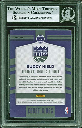 Kings Buddy Hield Signed 2017 Donruss Optic Court Kings Holo #13 Card BAS Slab - 757 Sports Collectibles