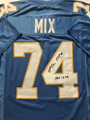 Autographed/Signed Ron Mix"HOF 1979" San Diego Powder Blue Football Jersey JSA COA