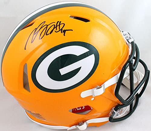 Davante Adams Autographed GB Packers Authentic Speed F/S Helmet- Beckett WBlack - 757 Sports Collectibles