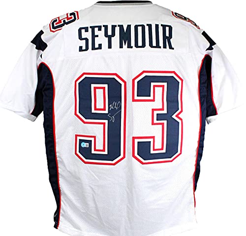 Richard Seymour Autographed White Pro Style Jersey- Beckett W Silver - 757 Sports Collectibles