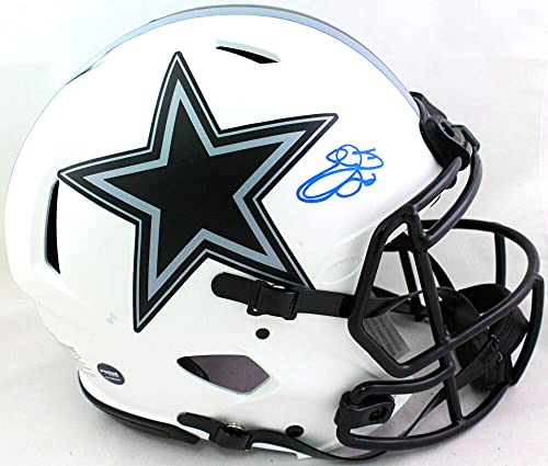 Emmitt Smith Autographed Cowboys FS Lunar Speed Authentic Helmet- Beckett WBlue - 757 Sports Collectibles