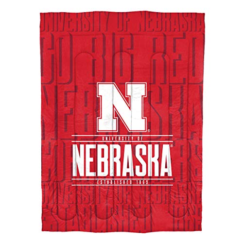 NORTHWEST NCAA Nebraska Cornhuskers Comforter and Sham Set, Twin, Modern Take - 757 Sports Collectibles