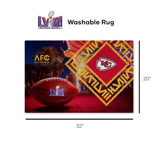 Northwest NFL Kansas City Chiefs Super Bowl LVIII Champions Washable Rug, 20" x 32", Arrival Participant - 757 Sports Collectibles