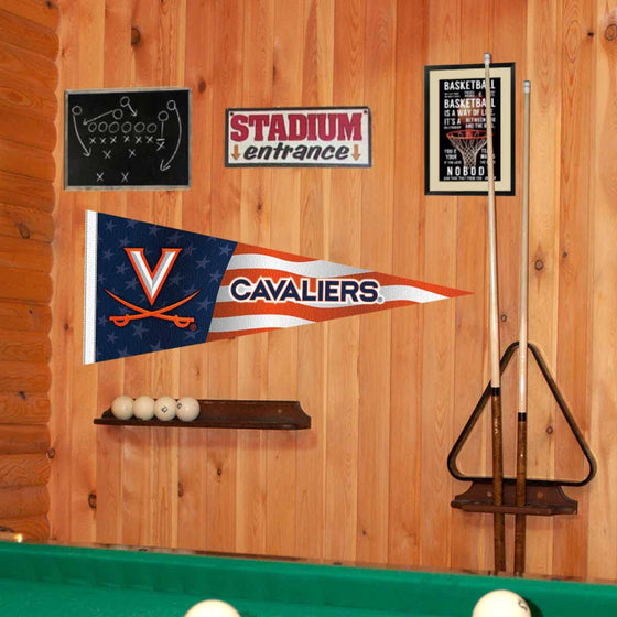 Virginia Cavaliers Nation USA Stars and Stripes Pennant Pennant Banner Flag - 757 Sports Collectibles