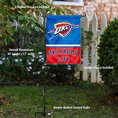 WinCraft Oklahoma City Thunder Garden Flag with Stand Holder - 757 Sports Collectibles