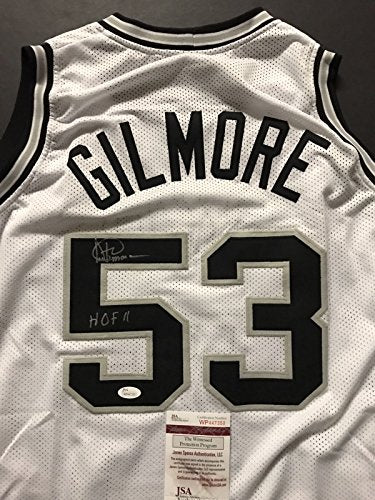 Autographed/Signed Artis Gilmore"HOF 11" San Antonio White Basketball Jersey JSA COA