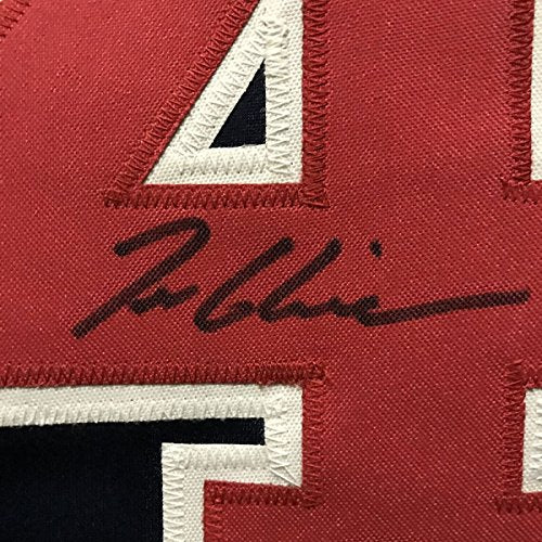 Framed Autographed/Signed Tom Glavine 33x42 Atlanta Blue Baseball Jersey JSA COA - 757 Sports Collectibles