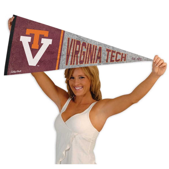 Virginia Tech Hokies Pennant Throwback Vintage Banner - 757 Sports Collectibles