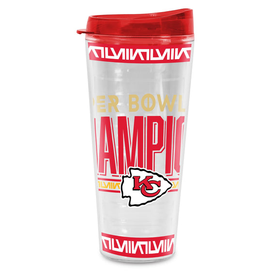 Rico Industries NFL Football Kansas City Chiefs 2024 Super Bowl LVIII Champions Double Wall 20oz Tritan Tumbler - 757 Sports Collectibles