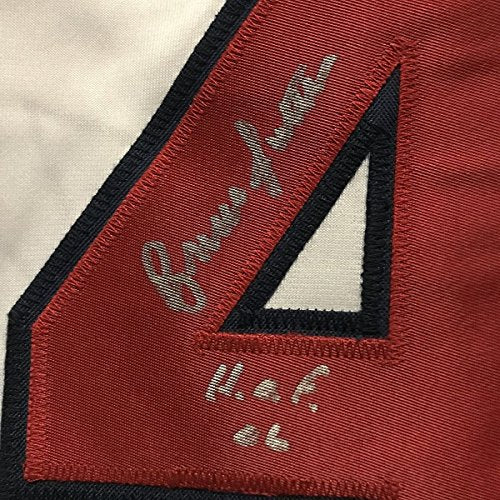 Framed Autographed/Signed Bruce Sutter"HOF 06" 33x42 St. Louis White Baseball Jersey JSA COA - 757 Sports Collectibles