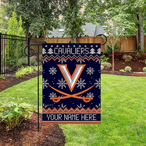 Rico Industries NCAA Virginia Cavaliers Winter/Snowflake Personalized Garden Flag - 757 Sports Collectibles