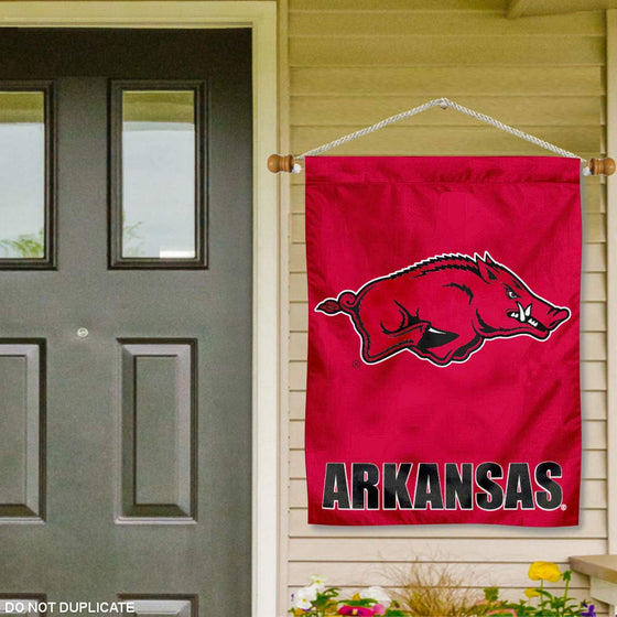 Arkansas Razorbacks Banner with Hanging Pole - 757 Sports Collectibles