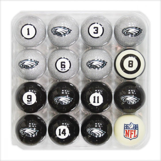 Philadelphia Eagles Billiard Balls with Numbers